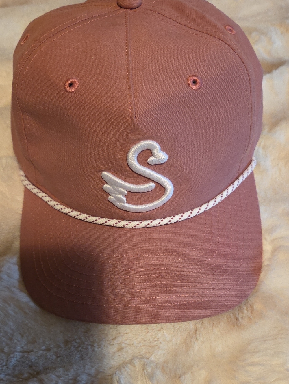 Men's Dusty Rose Rope-Trim Baseball Cap
